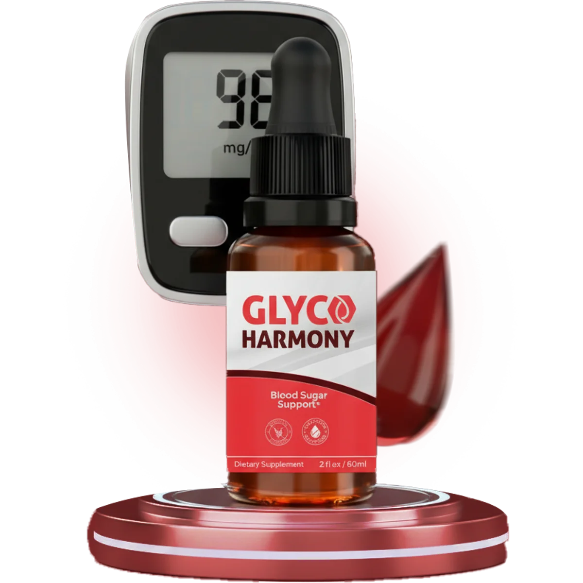 GlycoHarmony Blood Sugar Supplement Bottle (Front Label)
